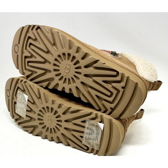 🔴SOLD UGG Classic Alpine Chestnut Lace Up Suede Sheepskin Boots Size 11 NIB - Picture 7 of 14